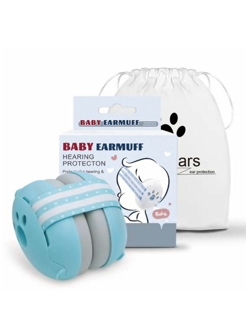 Children Baby Earmuffs, Adjustable Children Noise Prevention Soundproof Earmuff, Anti-Noise Cushioned Earmuffs for Baby Ear Protector Hearing Protection (Blue) - Image 1